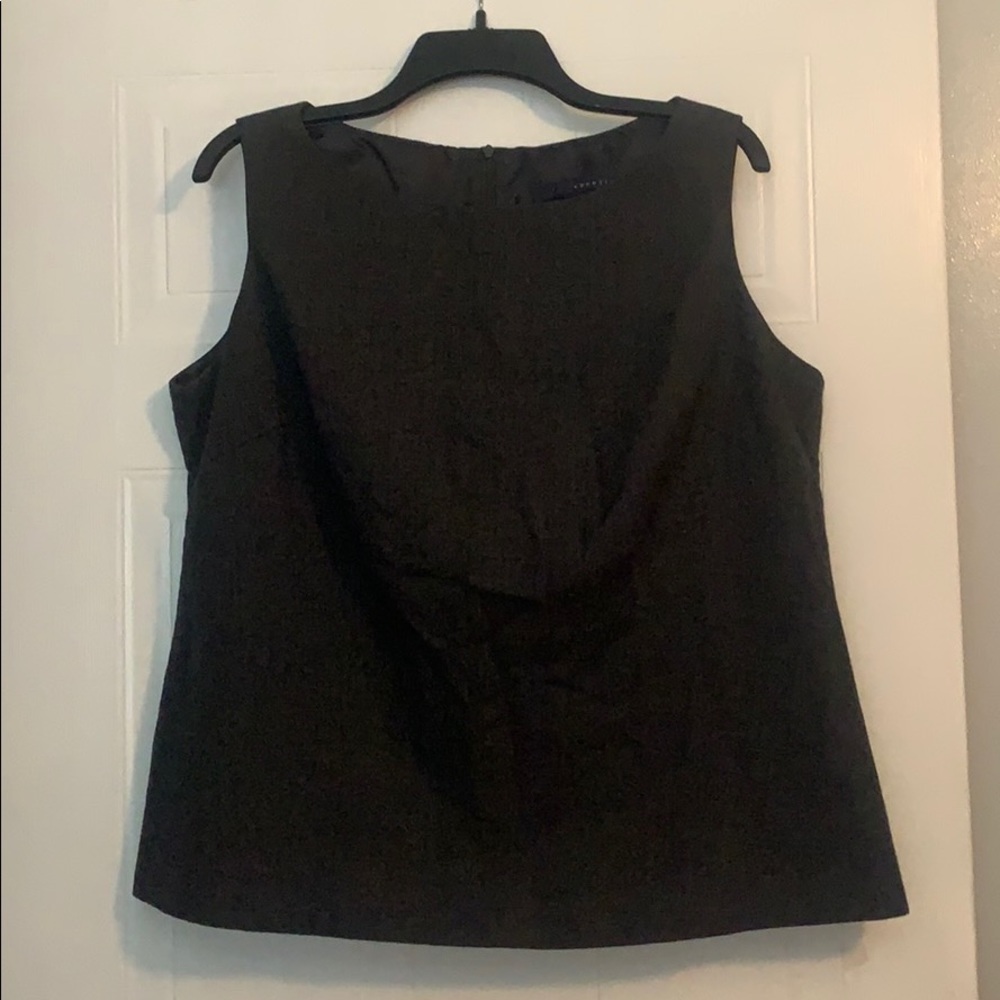Venezia Gray Wool Sleeveless Top Plus Size 16